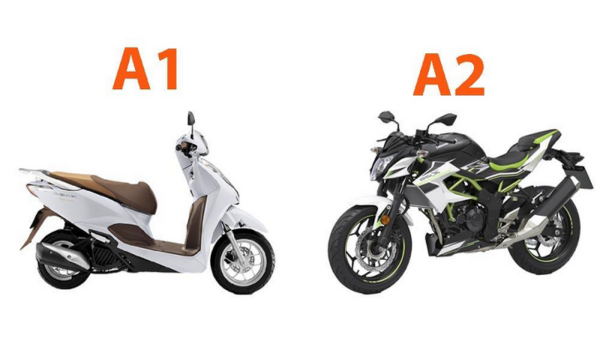 Thi bằng lái moto hạng a1 bằng xe gì?